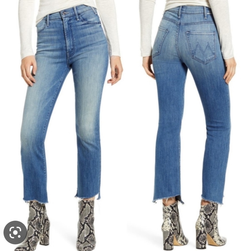 Mother Jeans Two Step Ankle Fray Thunderstruck